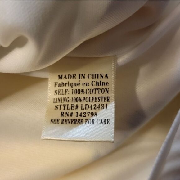 Love Riche White with Yellow Lemons Cotton Midi Dress Women's Large - Picture 12 of 13